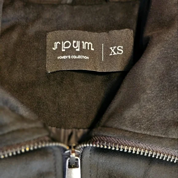 NEW SPYM Sleek Black Faux Suede Moto Stretchy Jacket Ribbed Sides & Sleeves - Picture 5 of 12